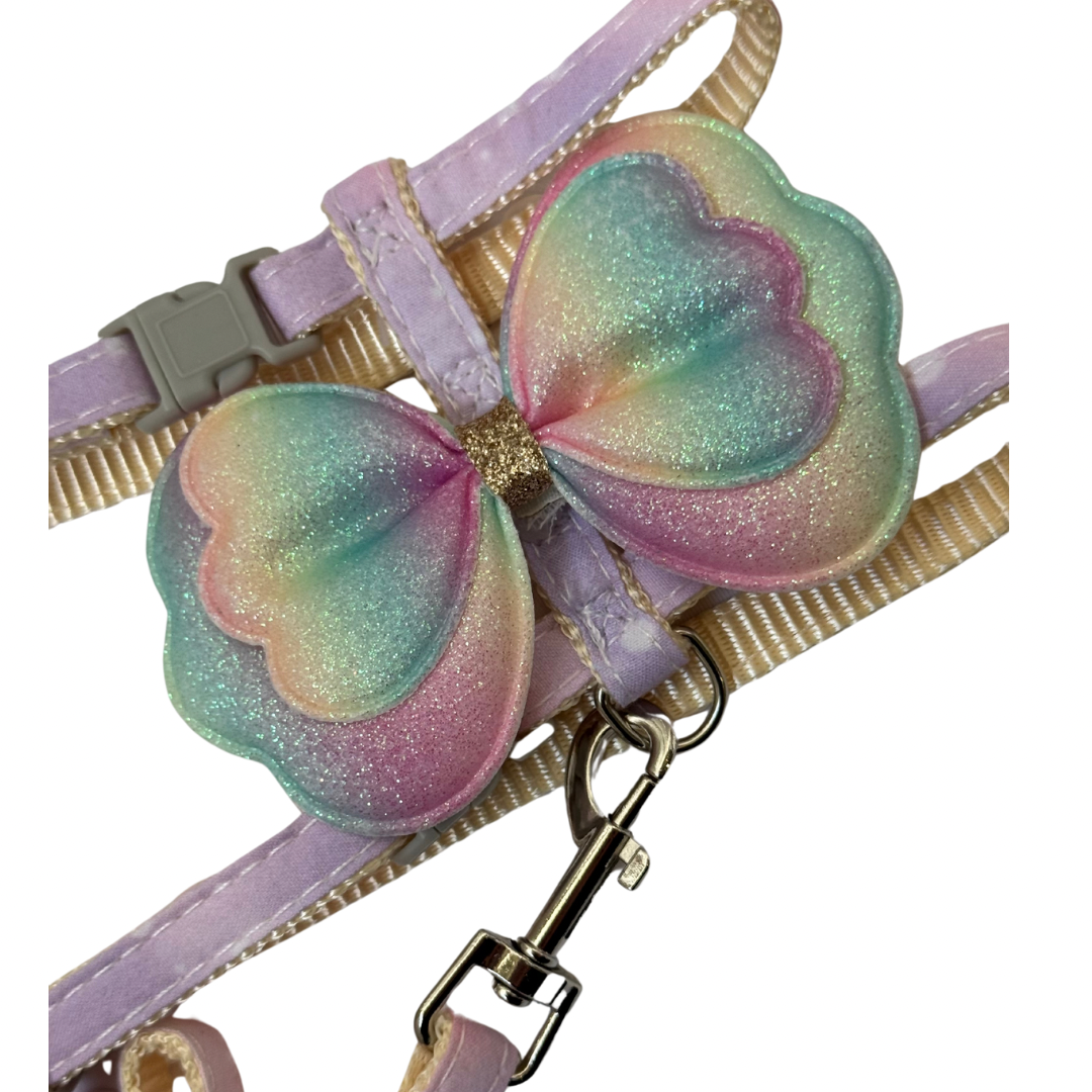 Rainbow Butterfly Pet Harness with Leash