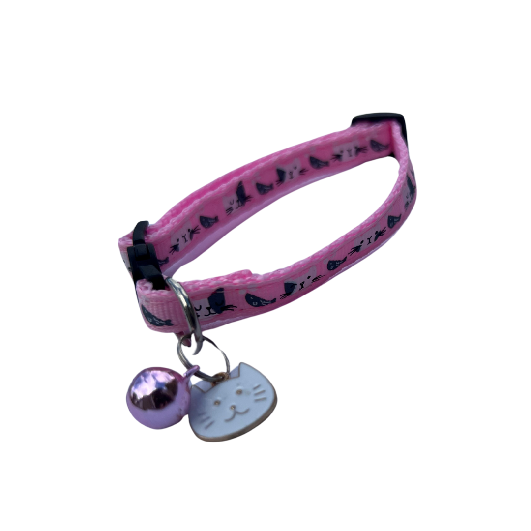 Pink Cat Collar with Adorable Charm & Bell