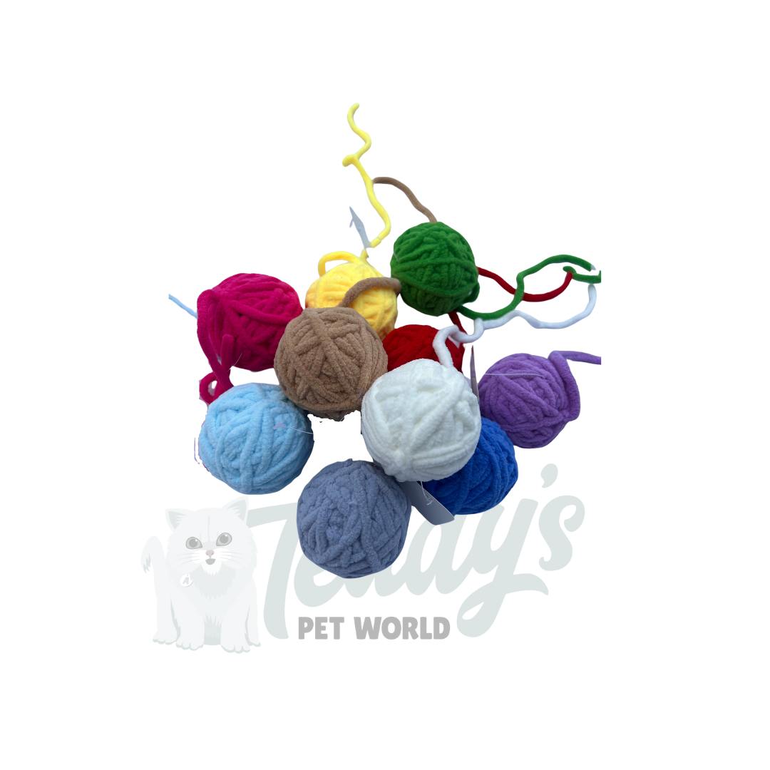 Colourful Yarn Ball Cat Toy with Bell