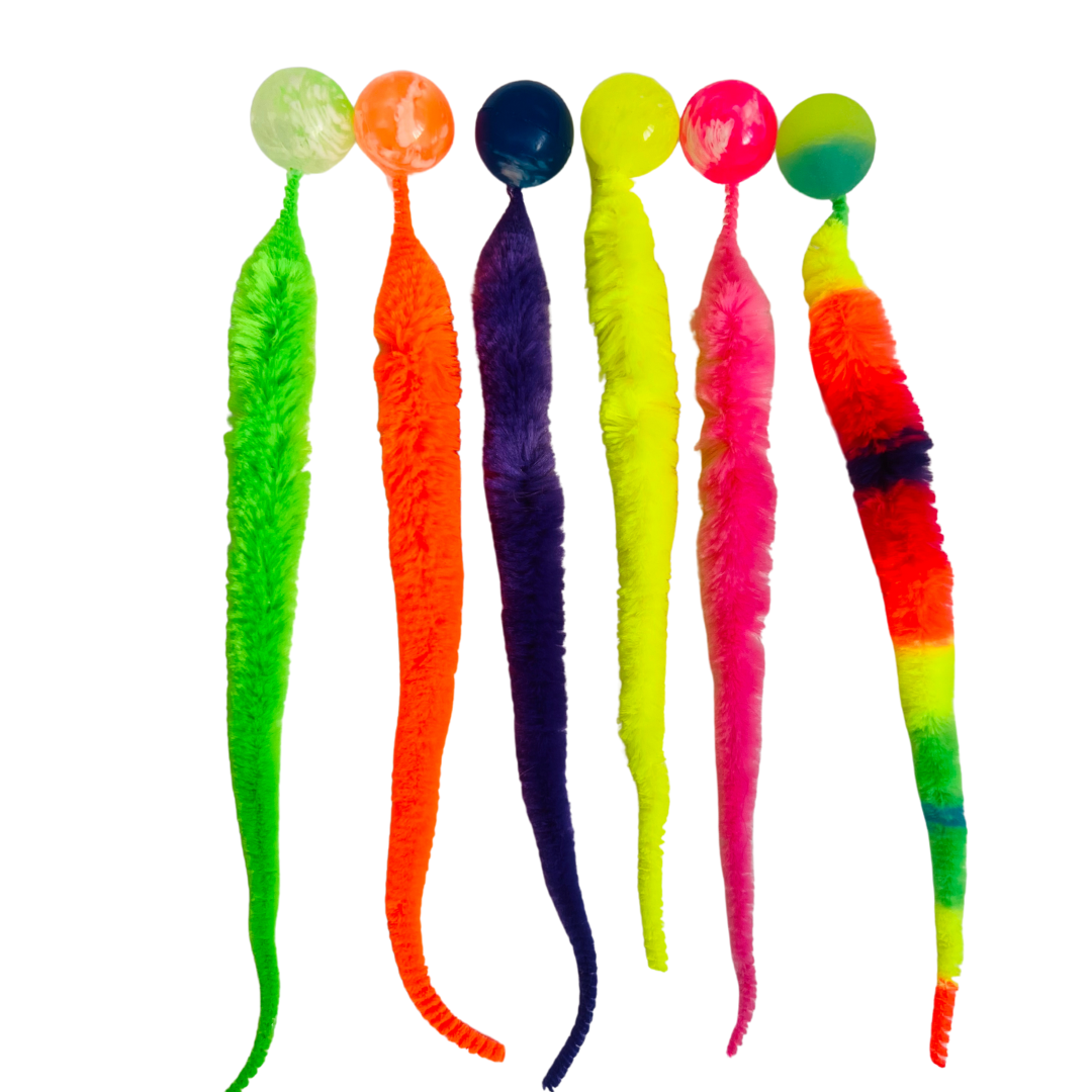 Fuzzy Wiggle Worms with Bouncy Ball