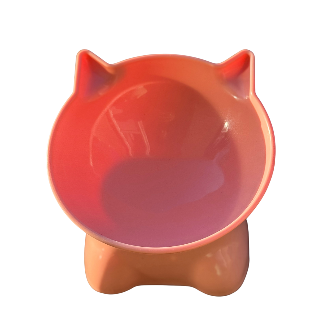 Cat-Ear Elevated Bowls with Tail Detail
