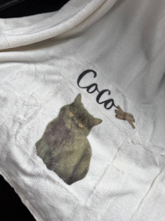 Personalised Pet Blanket – Soft, Custom-Printed with Your Pet's Image & Name