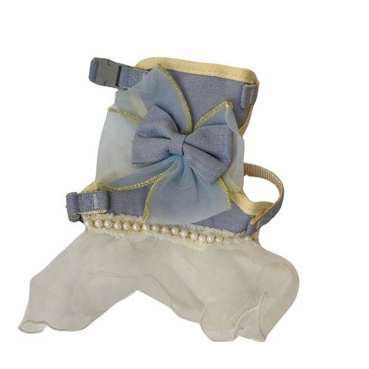 Elegant Tutu Harness with Blue Bow